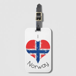 I Heart Norge Norsk Heritage Flagga Bagagebricka