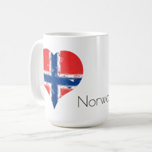 I Heart Norge Norska Flagga Kaffemugg