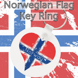 I Heart Norge Norska Flagga Nyckelring