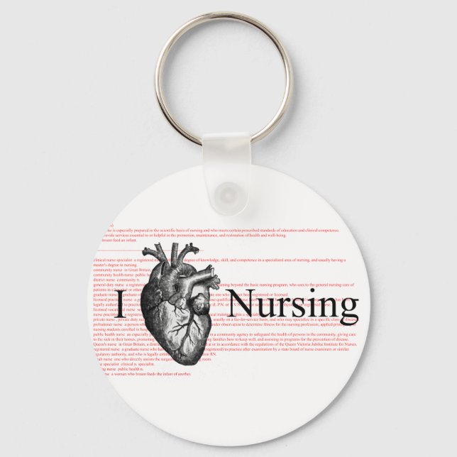 I Heart Nursing Nyckelring (Framsida)