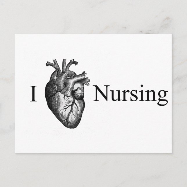 I Heart Nursing Vykort (Framsida)