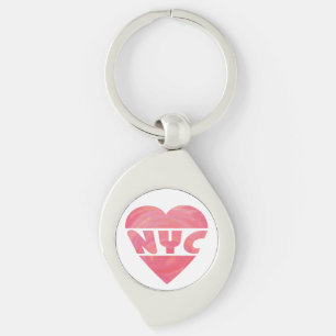 I Heart NYC Swirl Silverfärgad Nyckelring