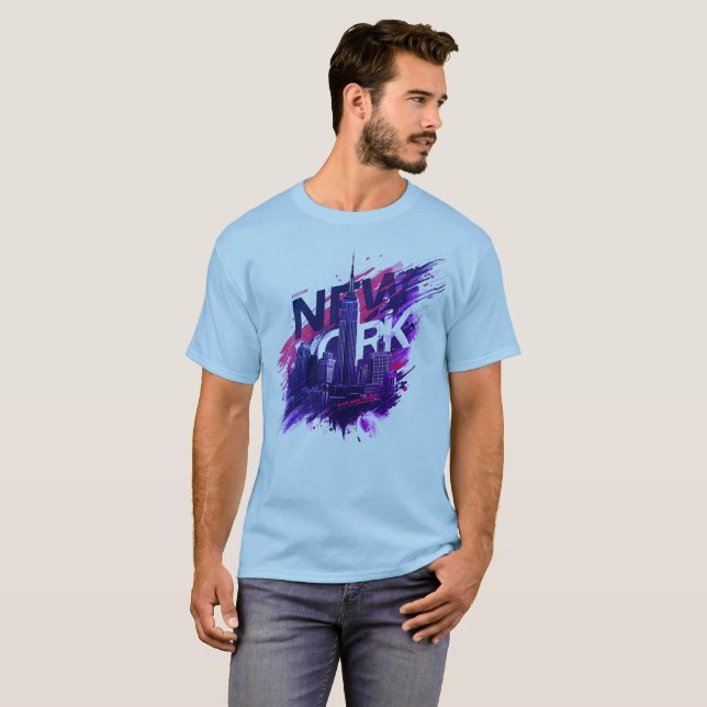 I Heart NYC" T-shirt - Casual New York City Urban  (Hel framsida)
