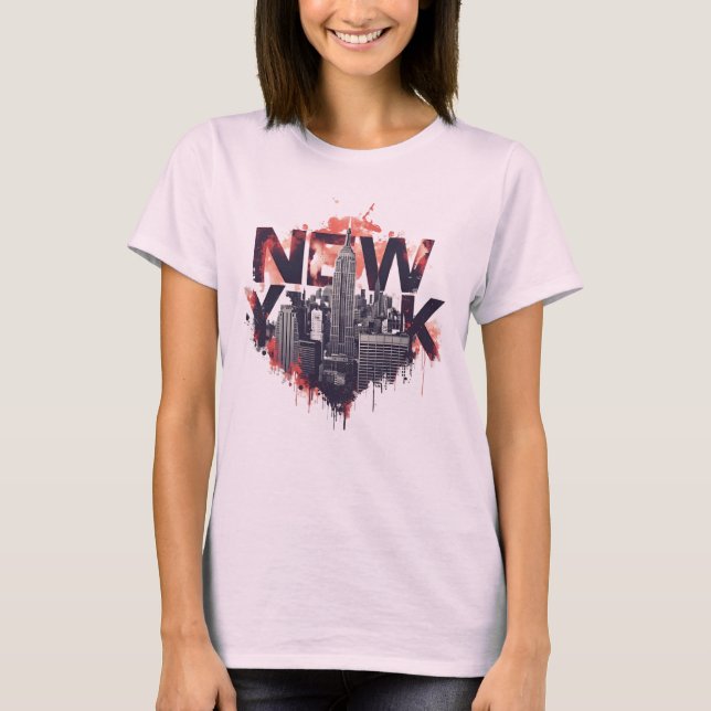 I Heart NYC" T-shirt - Casual New York City Urban  (Framsida)