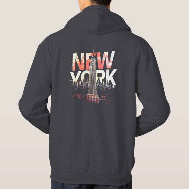 I Heart NYC" T-shirt - Casual New York City Urban  Hoodie (Baksida)