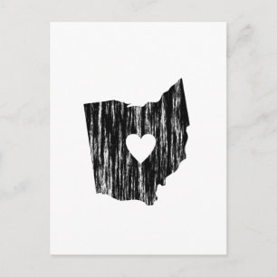 I Heart Ohio Grunge Worn-kontextstaten Kärlek Vykort