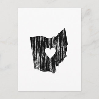 I Heart Ohio Grunge Worn-kontextstaten Kärlek Vykort