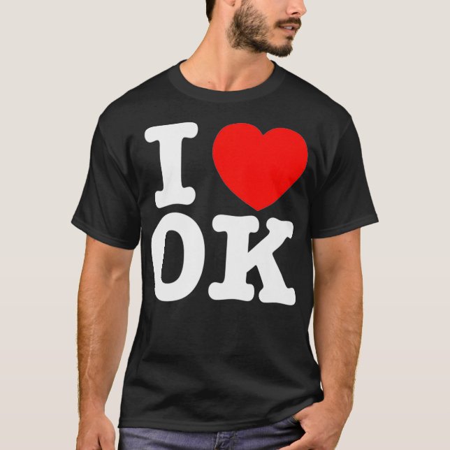 I Heart Oklahoma (OK) Kärlek Premium T Shirt (Framsida)