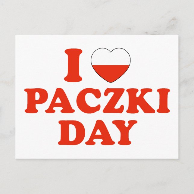 I Heart Paczki Day Vykort (Framsida)