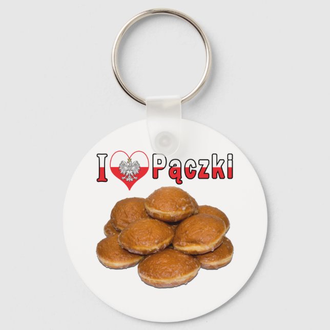 I Heart Paczki Poland Food Nyckelring (Framsida)