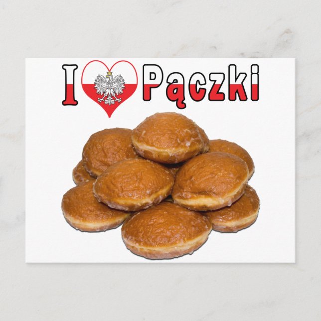 I Heart Paczki Poland Food Vykort (Framsida)