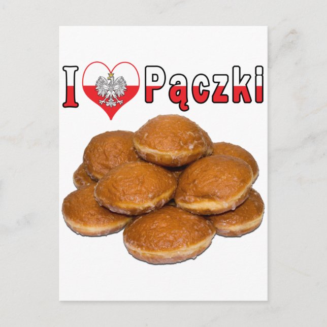 I Heart Paczki Poland Food Vykort (Framsida)