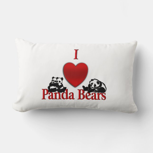 I Heart Panda Bears Dekorativ kudde (Framsida)