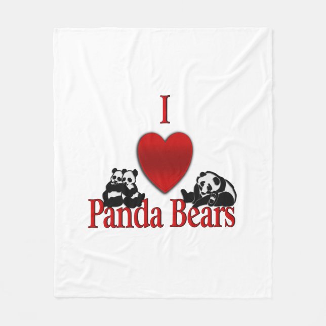 I Heart Panda Bears Fleecefilt (Framsidan)