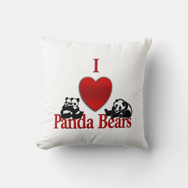 I Heart Panda Bears Kudde (Framsida)