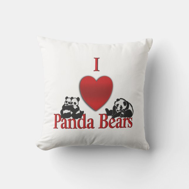 I Heart Panda Bears Kudde (Framsida)
