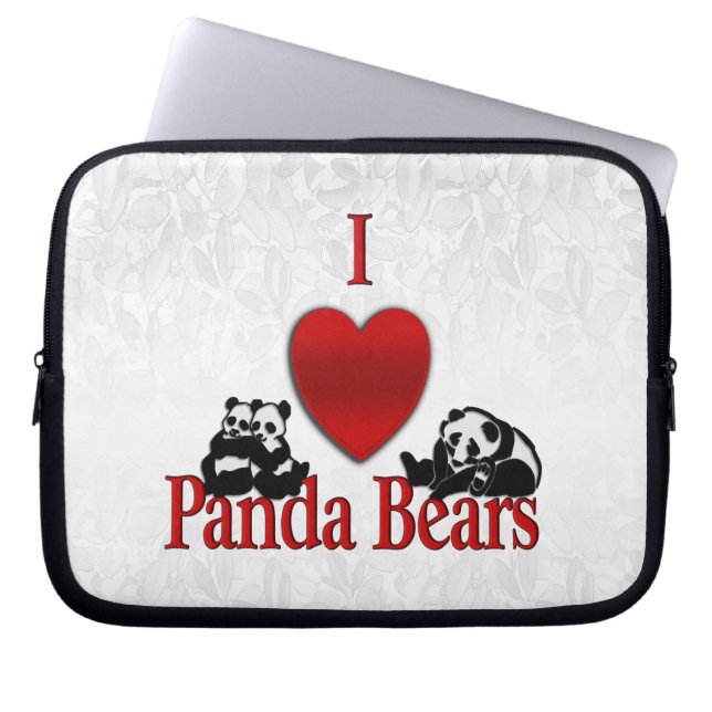 I Heart Panda Bears Roligt Laptop Fodral (Framsidan)