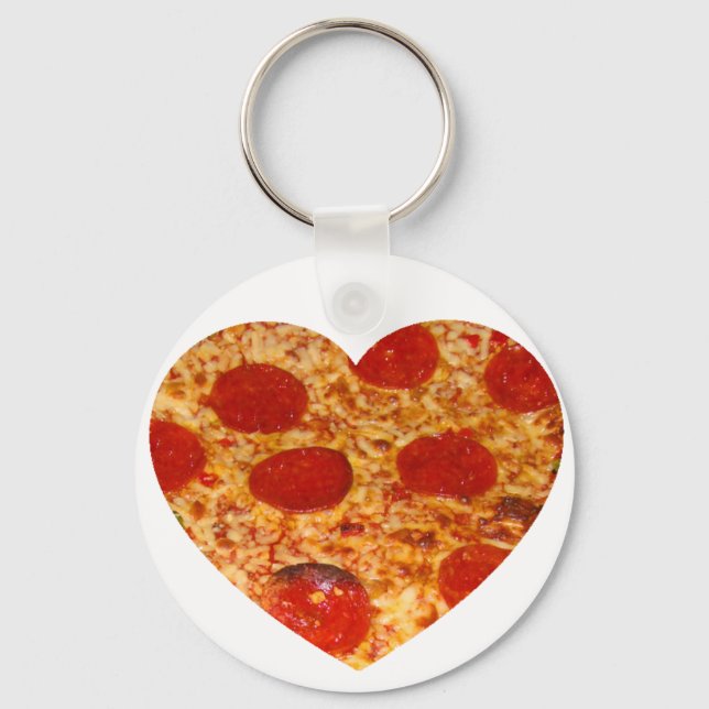 I Heart Pizza Nyckelring (Framsida)