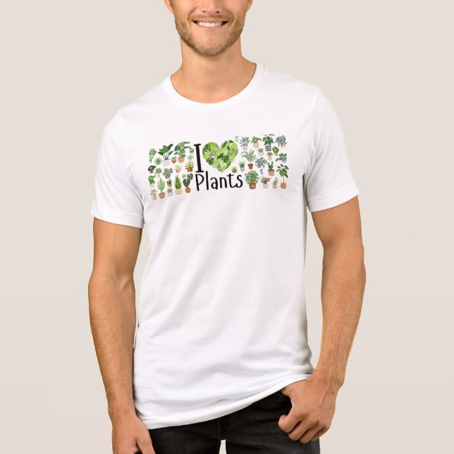 I Heart Plants Men's Tri Blend T-Shirt (Framsida)