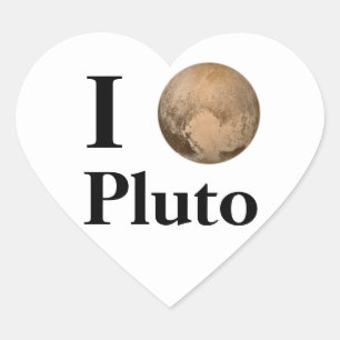 I Heart Pluto Hjärtformat Klistermärke