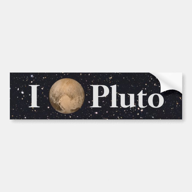 I Heart Pluto Starry Himlar Bildekal (Framsidan)