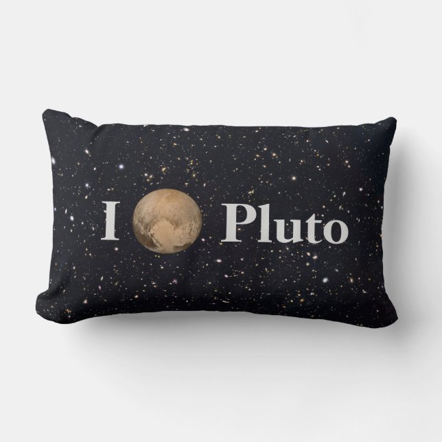 I Heart Pluto Starry Himlar Lumbarkudde (Framsida)