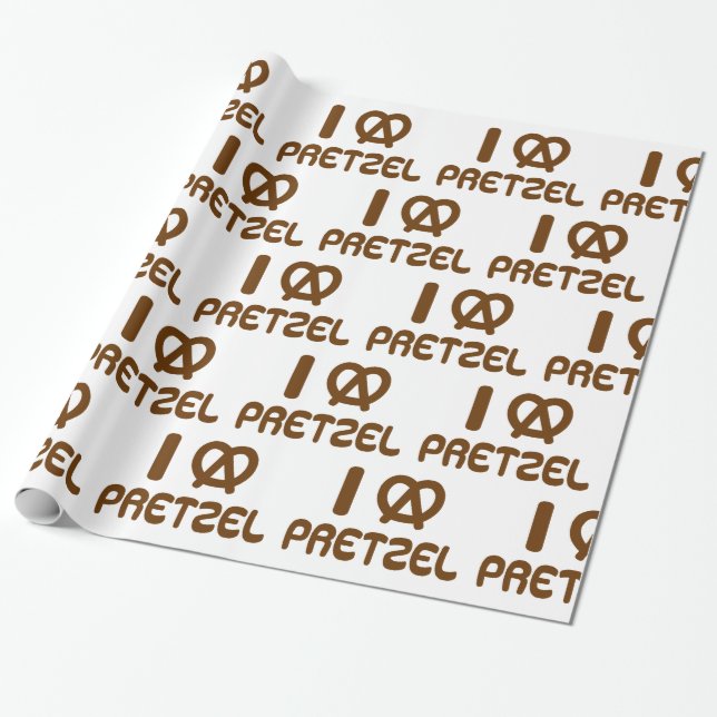I Heart Pretzel Presentpapper (Utrullad)