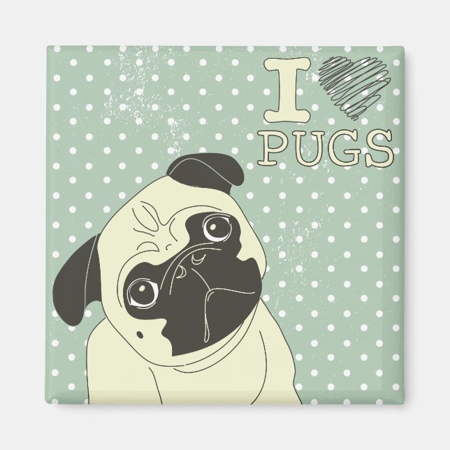 I Heart Pugs Magnet (Framsidan)