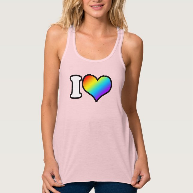 I Heart Rainbow Linne Med Racerback (Framsida)