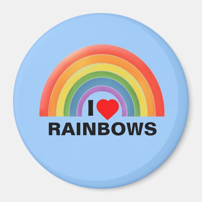 "I Heart Rainbows" Fridge Magnet (Framsidan)
