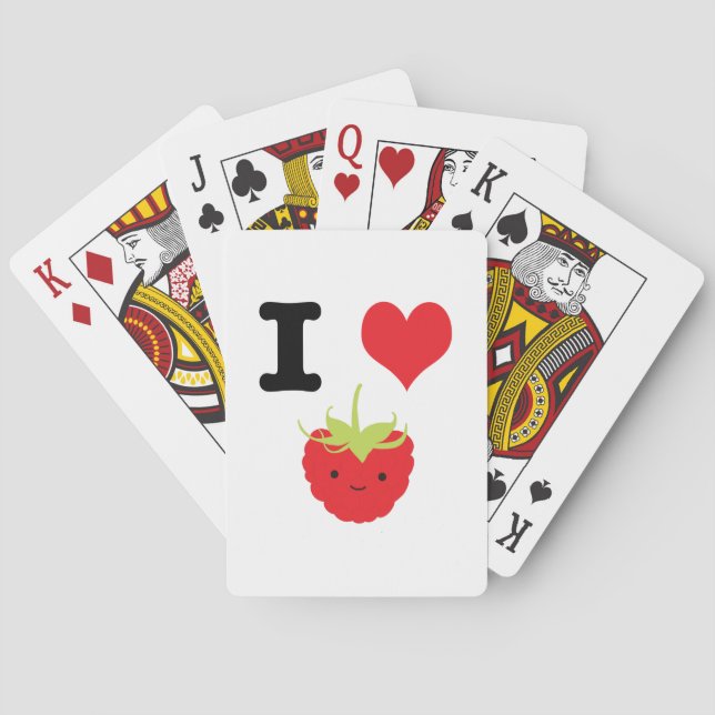 I Heart Raspbär Spel Kort (Baksidan)