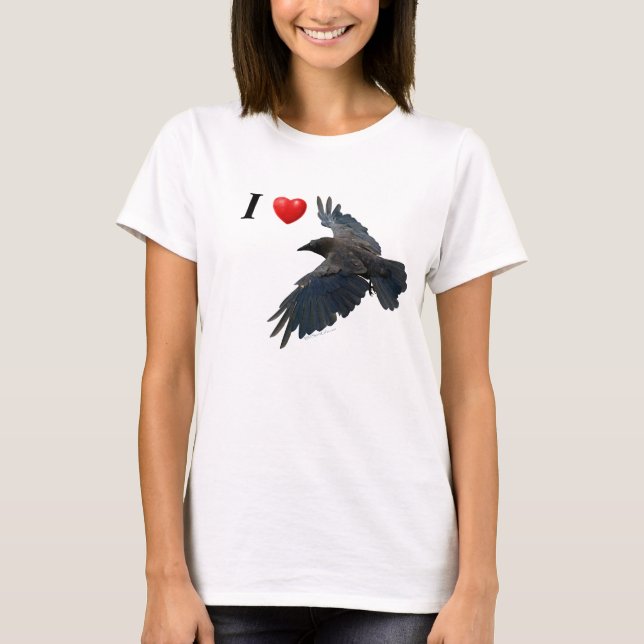 I Heart Ravens Flies Raven Shirt T-shirt (Framsida)