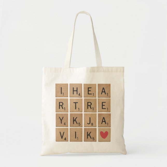 I Heart Reykjavík Tote Bag Tygkasse (Framsidan)