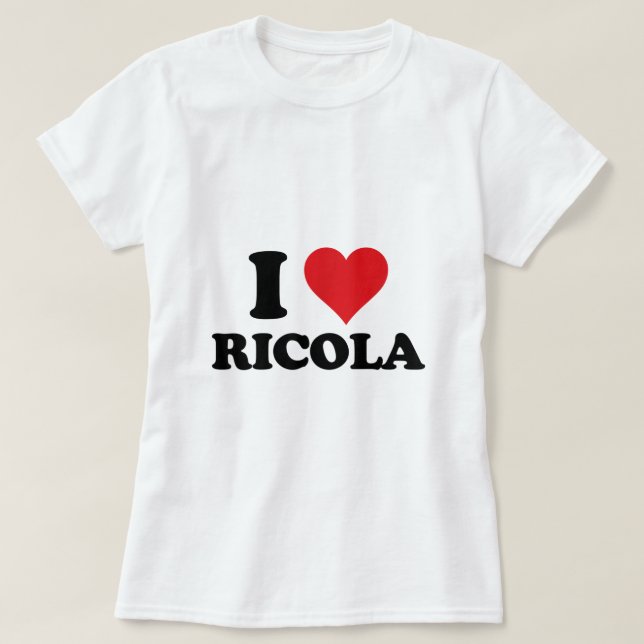 I Heart Ricola First Namn I Kärlek Personlig Stuf T Shirt (Design framsida)