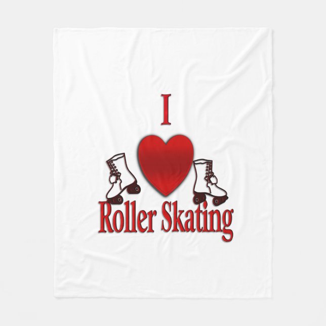 I Heart Roller Skating Fleecefilt (Framsidan)