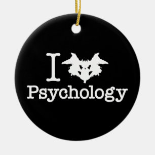 I Heart (Rorschach Inkblot) - psykologi Julgransprydnad Keramik
