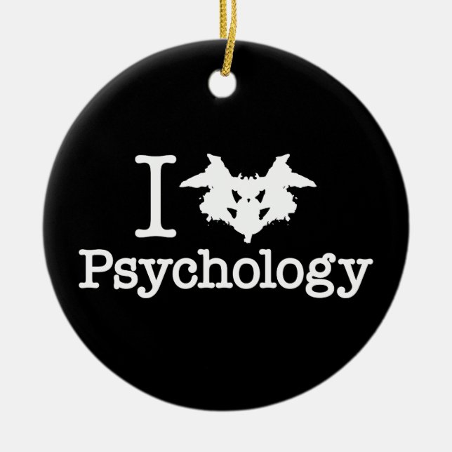I Heart (Rorschach Inkblot) - psykologi Julgransprydnad Keramik (Framsidan)
