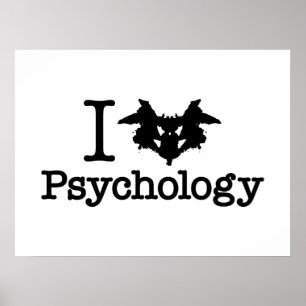 I Heart (Rorschach Inkblot) - psykologi Poster