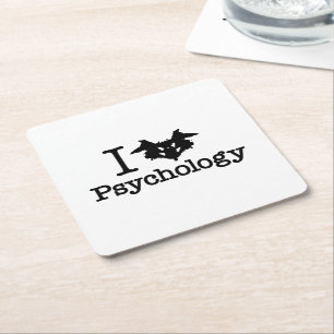I Heart (Rorschach Inkblot) - psykologi Underlägg Papper Kvadrat