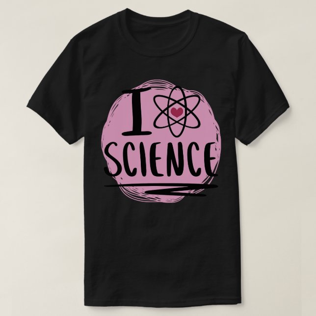 I Heart Science Cute Science Atom Heart T Shirt (Design framsida)