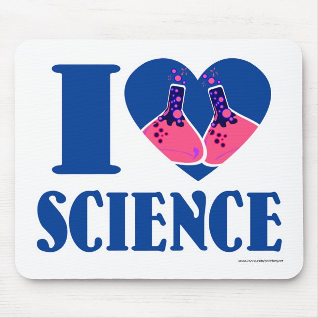I Heart Science Heart Tecknad Musmatta (Framsidan)