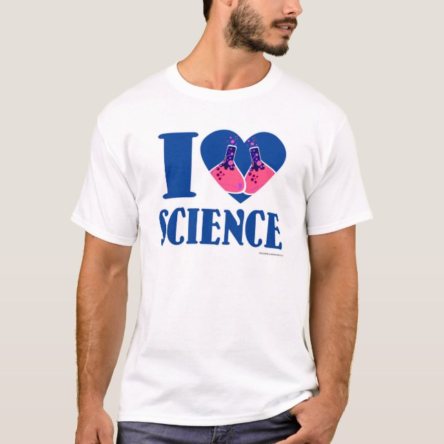 I Heart Science Roligt Logotyp Design T-shirt (Framsida)