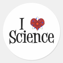 I Heart Science Runt Klistermärke