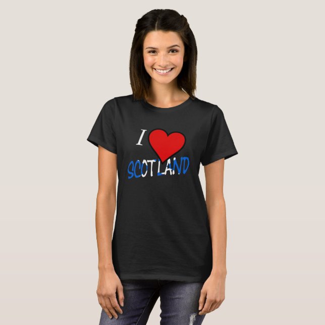 I Heart Scotland overlay watt T Shirt (Hel framsida)