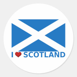 I Heart Scotland Runt Klistermärke