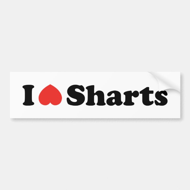 I Heart Sharts Bildekal (Framsidan)