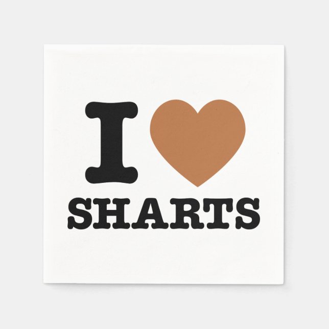 I Heart Sharts Funny Graphic Pappersservett (Framsidan)