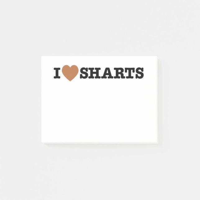 I Heart Sharts Funny Graphic Post-it Block (Framsida)