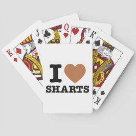 I Heart Sharts Funny Icon Graphic Spel Kort