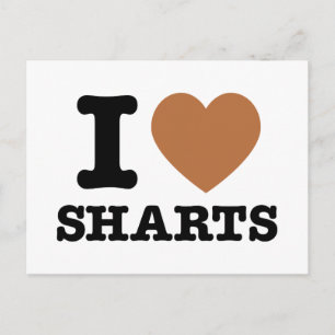 I Heart Sharts Funny Icon Graphic Vykort